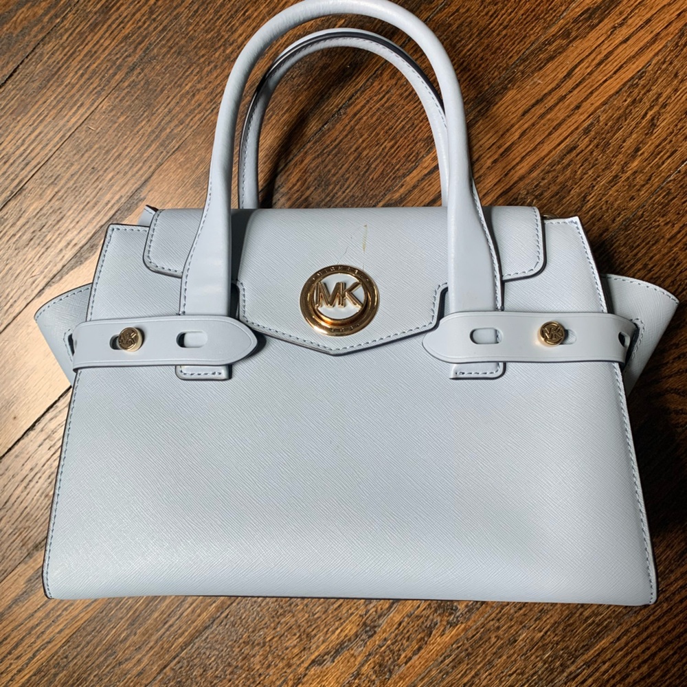 Michael Kors Blue Satchel with Gold Hardware - Picture 2 of 11
